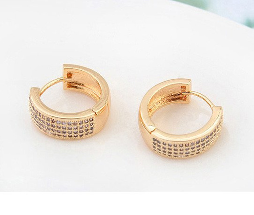 Kol 599/391 kolczyki kółeczka cyrkonie białe żółte złoto