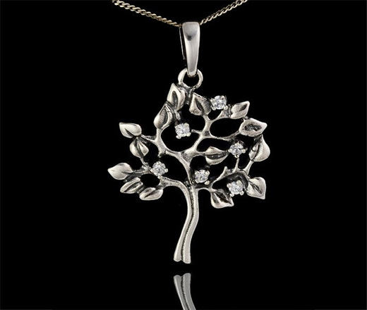 480/181 wisiorek srebrny 925 drzewko z cyrkoniami