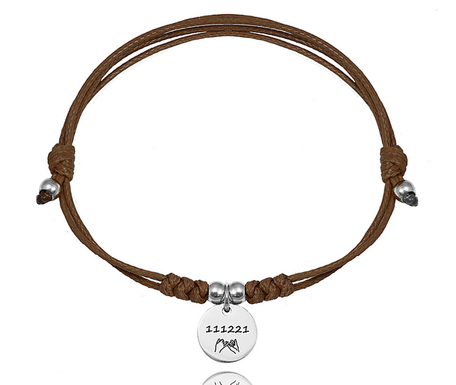 1638/4 bransoletka stalowa unisex z grawerem na sznureczku