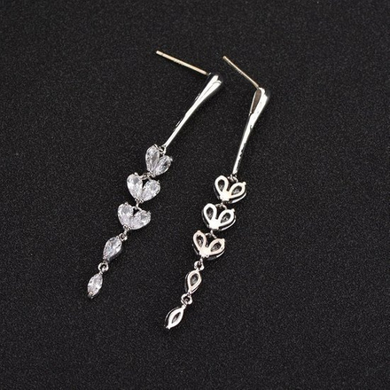 Kol 599/1016 Kolczyki na ślub, długie z cyrkoniami subtelne