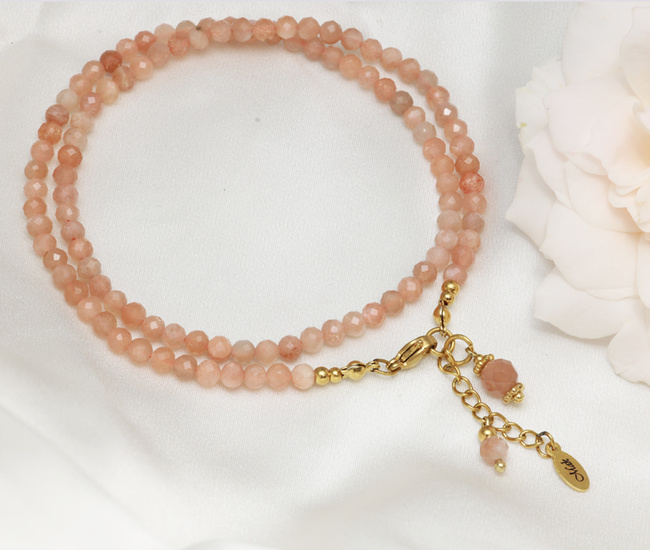 naszyjnik z kamieniem słonecznym pozłacany 1842