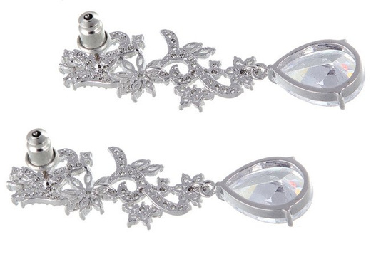 Kol 655/19 KOLCZYKI ślubne, cyrkonie długie