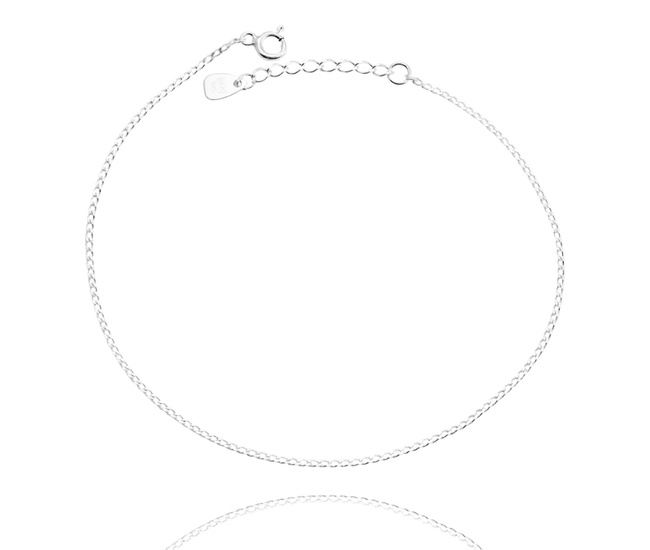 Srebrna bransoletka na nogę pancerka 040 1779/1