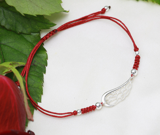 bransoletka srebrna 925 skrzydło anioła zestaw 1899/3