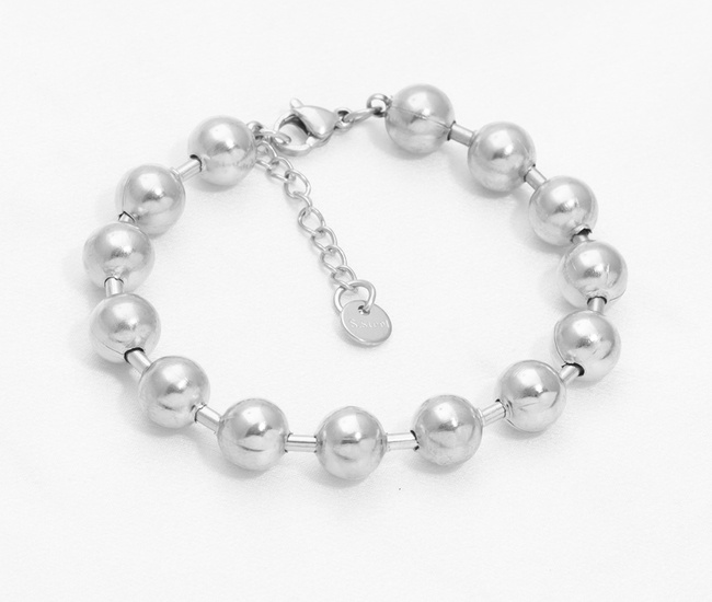 Masywna bransoletka z kuleczkami, stal szlachetna 1857/29