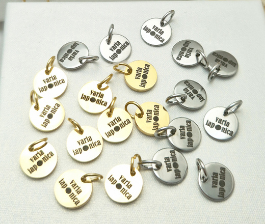 1547 Kółeczko blaszka grawerowana z logo Dla firm HURT 8 mm