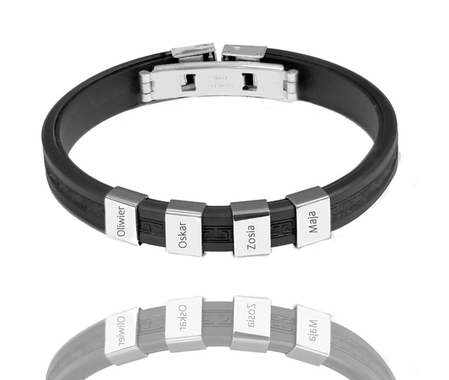 1504 bransoletka męska stalowa personalizowana grecki wzór