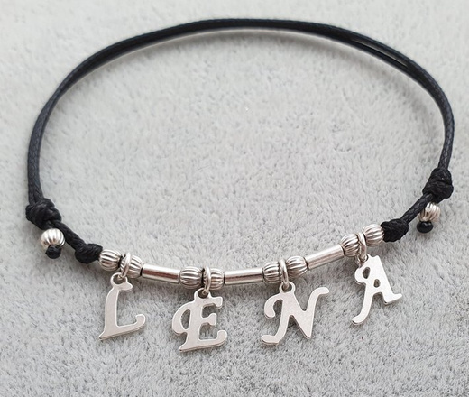 1130 BRANSOLETKA dowolne inicjały literki cztery inicjały