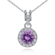 NK599/462 NASZYJNIK platynowany cyrkonia fiolet
