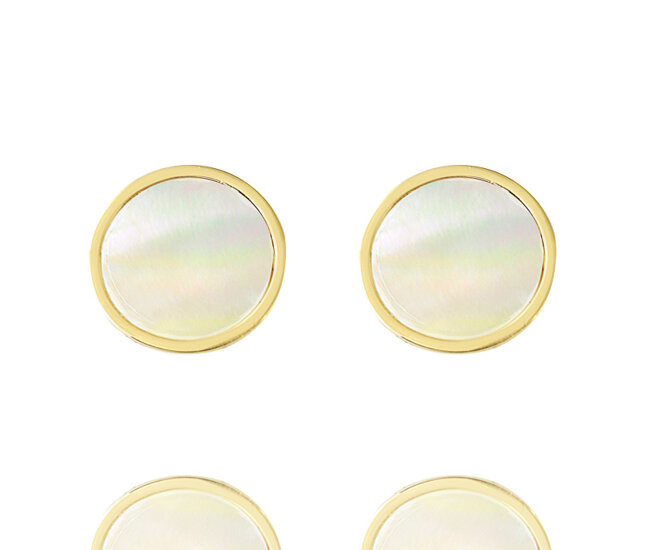 1578 kolczyki kołka stal szlachetna z masą perłową