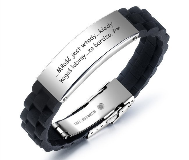 599/1008 bransoletka męska stalowa personalizowana szeroka grawer