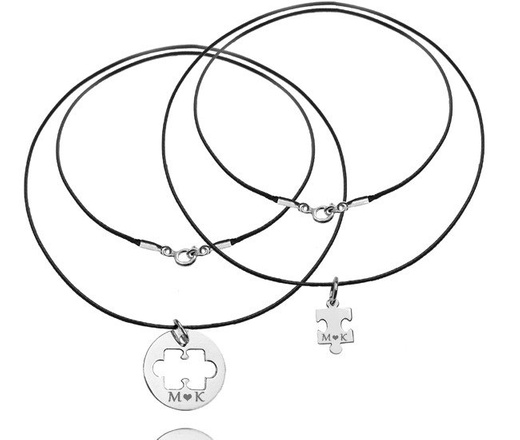 Nk908 NASZYJNIKI Z GRAWEREM DLA PARY KOMPLET puzzle