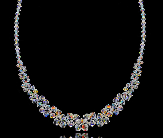 1299 komplet kryształowy Crystal AB na ślub