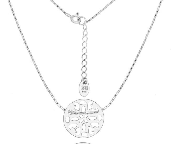 1319 naszyjnik z kołem ażurowym srebrny 925