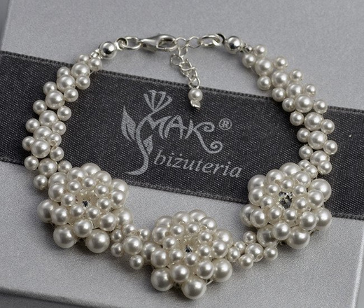 W509 biżuteria ślubna Wisiorek Swarovski Elements perełki