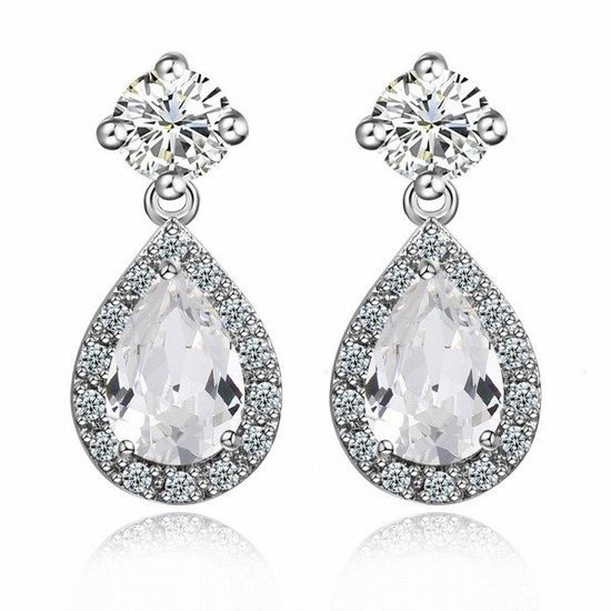 Kol 599/545 KOLCZYKI ślubne, cyrkonie łezki