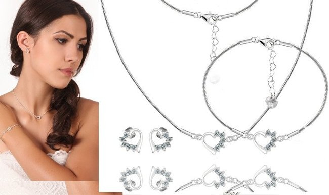 KPL801 serca  KOMPLET celebrytka + pudełko z grawerem