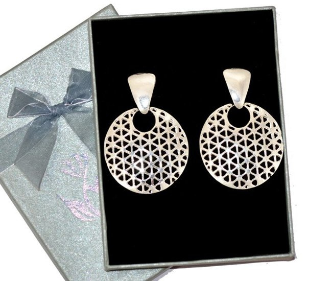 480/82  kolczyki ażurowe srebrne koła