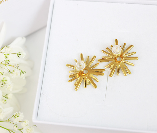 1726/5 ażurowe kolczyki złocone imitujące słońce