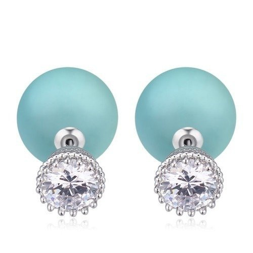 KOL599/254  KOLCZYKI BIAŁE ZŁOTO PERŁA TRIBAL