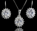 480/78  komplet srebrny owale z cyrkoniami srebrnymi