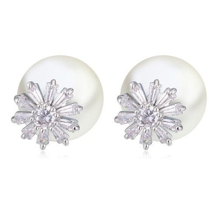 KOL599/257  KOLCZYKI BIAŁE ZŁOTO PERŁA TRIBAL