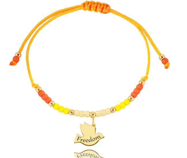 1418 bransoletka srebrna 925 złocona ptaszkiem grawerowana