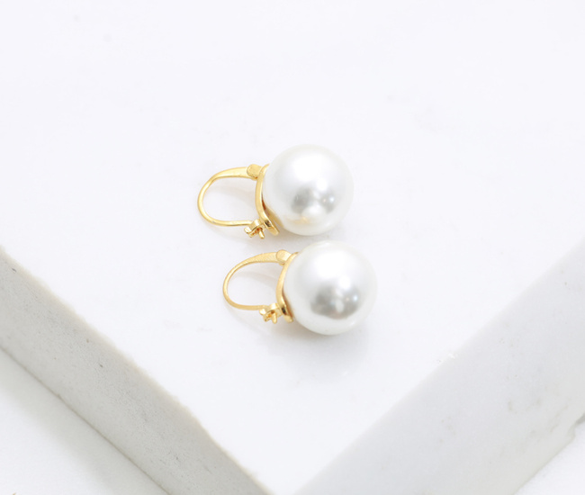 Kolczyki stal pozłacana z perłami 1857/5