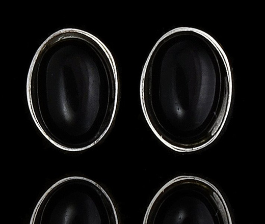 480/128 kolczyki srebrne owalne onyks