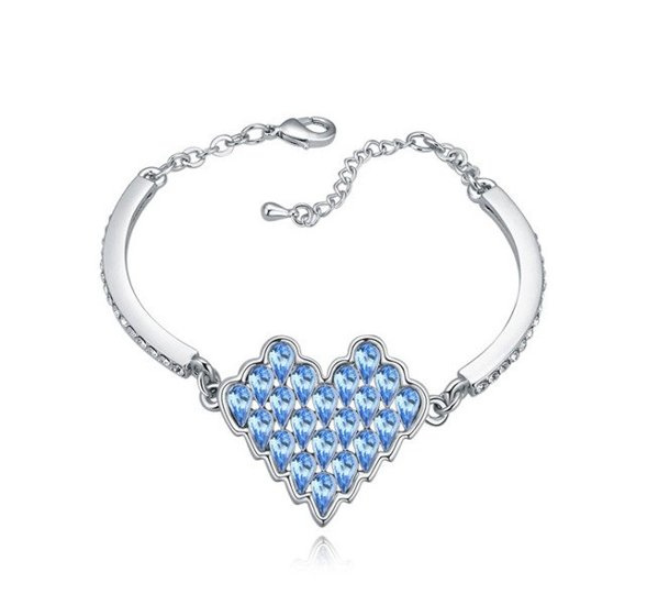 BR599/344 BIAŁE ZŁOTO CYRKONIE BRANSOLETKA pióro