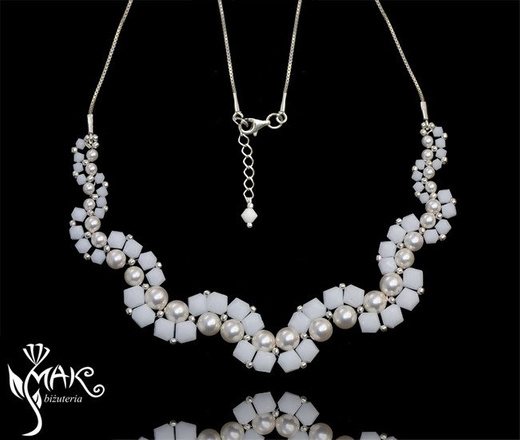 NK516, biżuteria ślubna, NASZYJNIK SWAROVSKI ELEMENTS, 