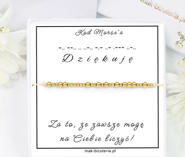 1730/4 bransoletka personalizowana alfabetem Morse'a "Dziękuję"