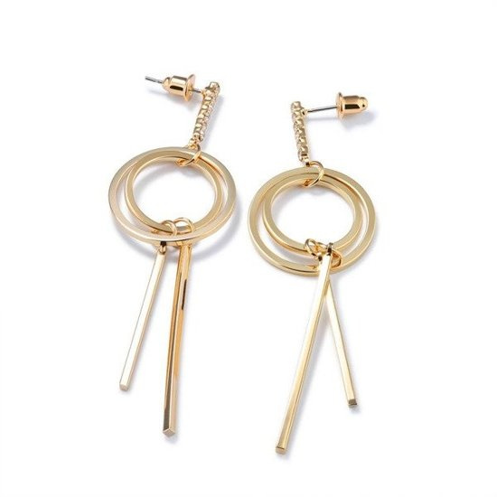 Kol 599/764 KOLCZYKI  kółeczka pozłacane z patyczkami długie