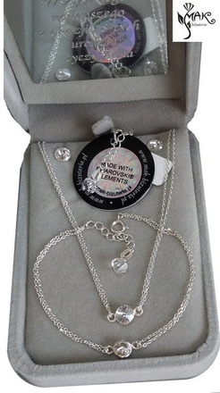 KPL696 biżuteria Swarovski KOMPLET kryształy + pudełko z grawerem