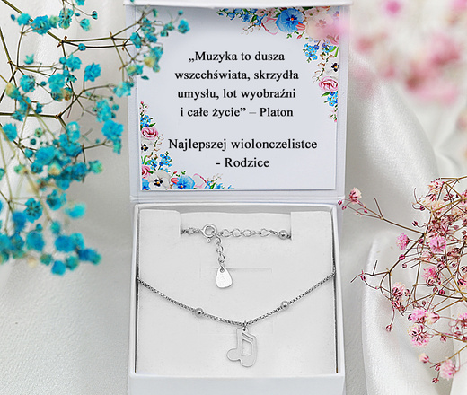 1641/1 bransoletka grawerowana srebro 925 kuleczki nutka