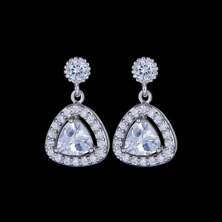 Kol 599/864 Kolczyki na ślub, łezka z cyrkonią sztyft