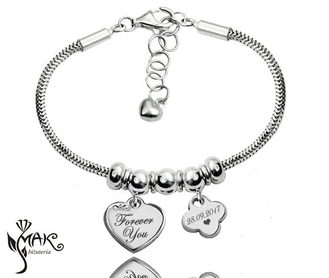 BR853 BRANSOLETKA z GRAWERUNKIEM laser solidna