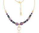 1383/10 naszyjnik srebrny 925 pozłacany fioletowy