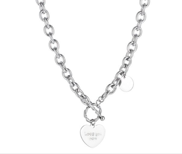 599/981 naszyjnik stalowy dowolna gruby łańcuch z sercem