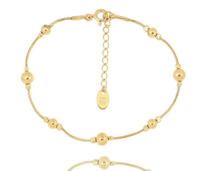 1450 bransoletka srebrna 925 pozłacana kuleczki