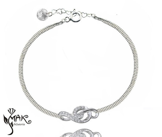 NK7838 NASZYJNIK klucz wiolinowy SREBRO 925