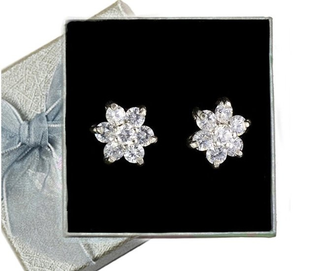 480/170 kolczyki srebrne w kształcie kwiatuszków