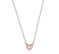 1064/19 Naszyjnik srebrny 925 pozłacany, serce z cyrkoniami