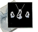 480/265  Kompet srebrny z cyrkoniami  kolczyki wisiorek 925