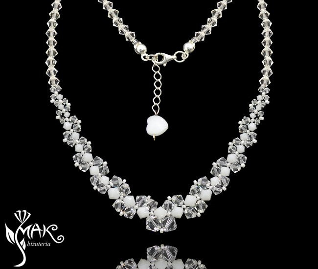 NK490, biżuteria ślubna, Naszyjnik SWAROVSKI ELEMENTS,