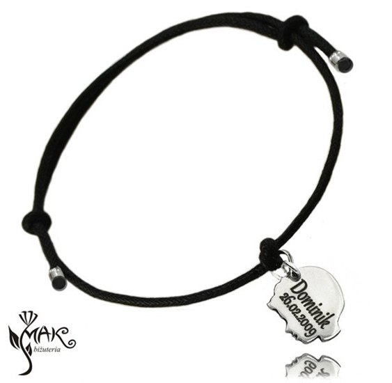 BR636 chłopczyk BRANSOLETKA Z GRAWEREM, SREBRO 925