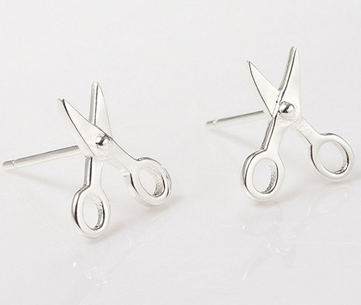 1064/33 Kolczyki srebrne 925 nożyczki