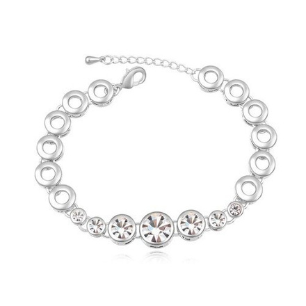 BR599/314 BIAŁE ZŁOTO CYRKONIE BRANSOLETKA