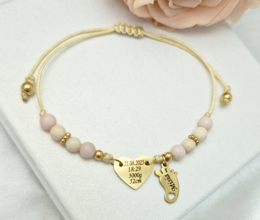 bransoletka z grawerunkiem, zestaw z okazji narodzin dziecka 1701/2