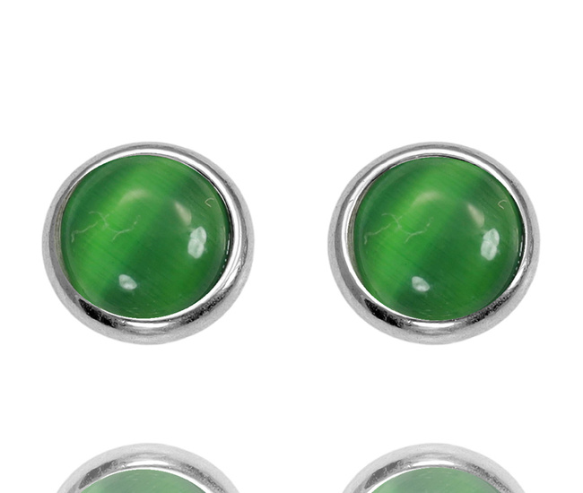 Zielone kolczyki z kamieniem naturalnym ze stali szlachtnej 1778